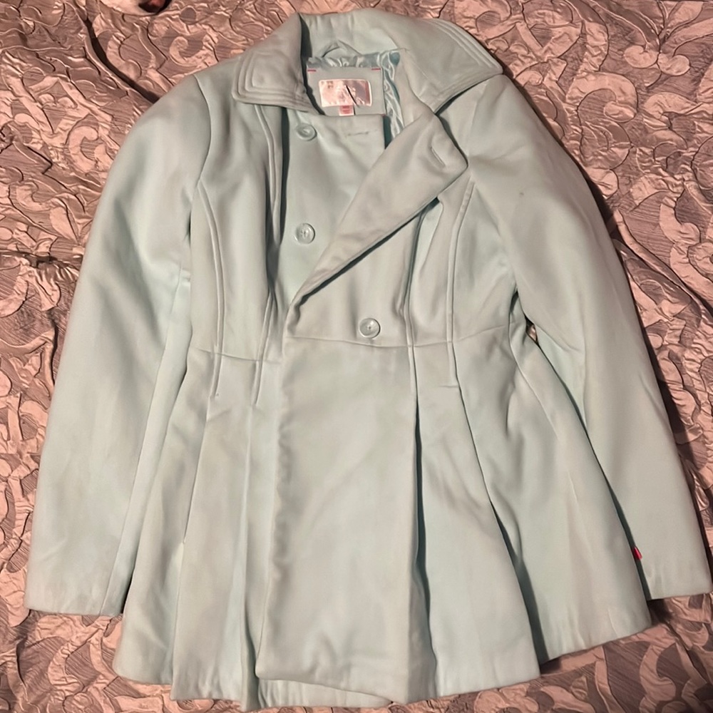 Baby blue very pretty pea coat never worn